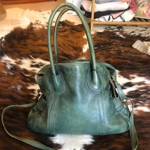 100% Genuine Leather Old Trend Green Purse